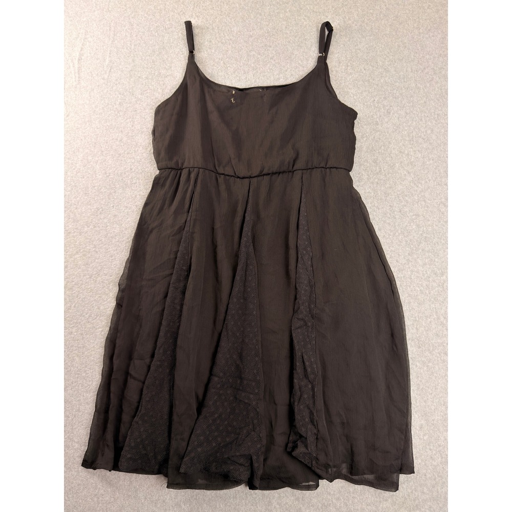 R Cinco Ranch Black Floral Embroidered Mesh Panel Mini Dress Womens Medium - Picture 9 of 9